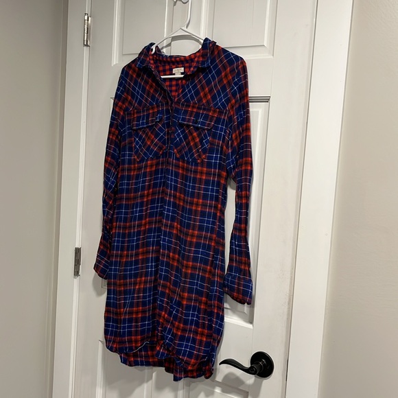 J. Crew Factory Flannel Shirt Dress Size Small - Picture 2 of 5